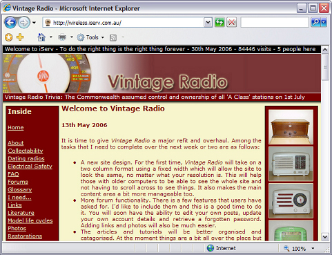 The second Vintage Radio site