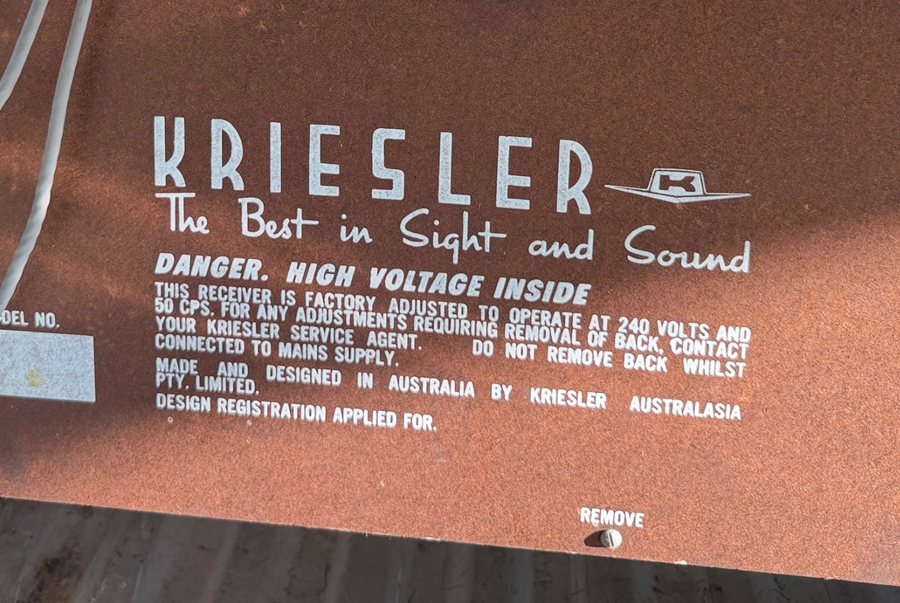 Kriesler 25 Hi Fiette Valve Television