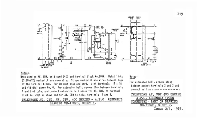 B19 400 APO telephone circuit diagram