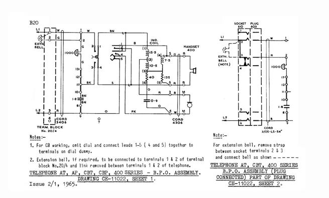 B20 400 APO telephone circuit diagram