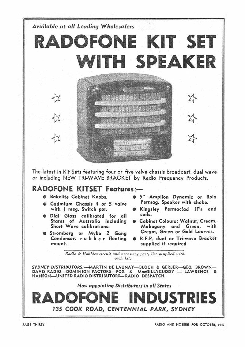 Radophone Valve Radio