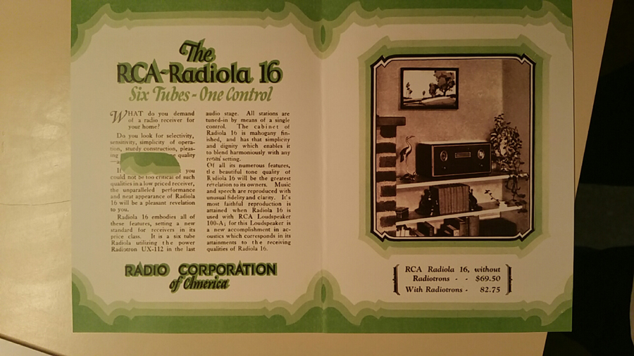 RCA Model 16 Valve Radio