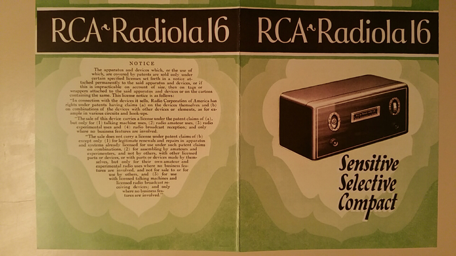 RCA Model 16 Valve Radio