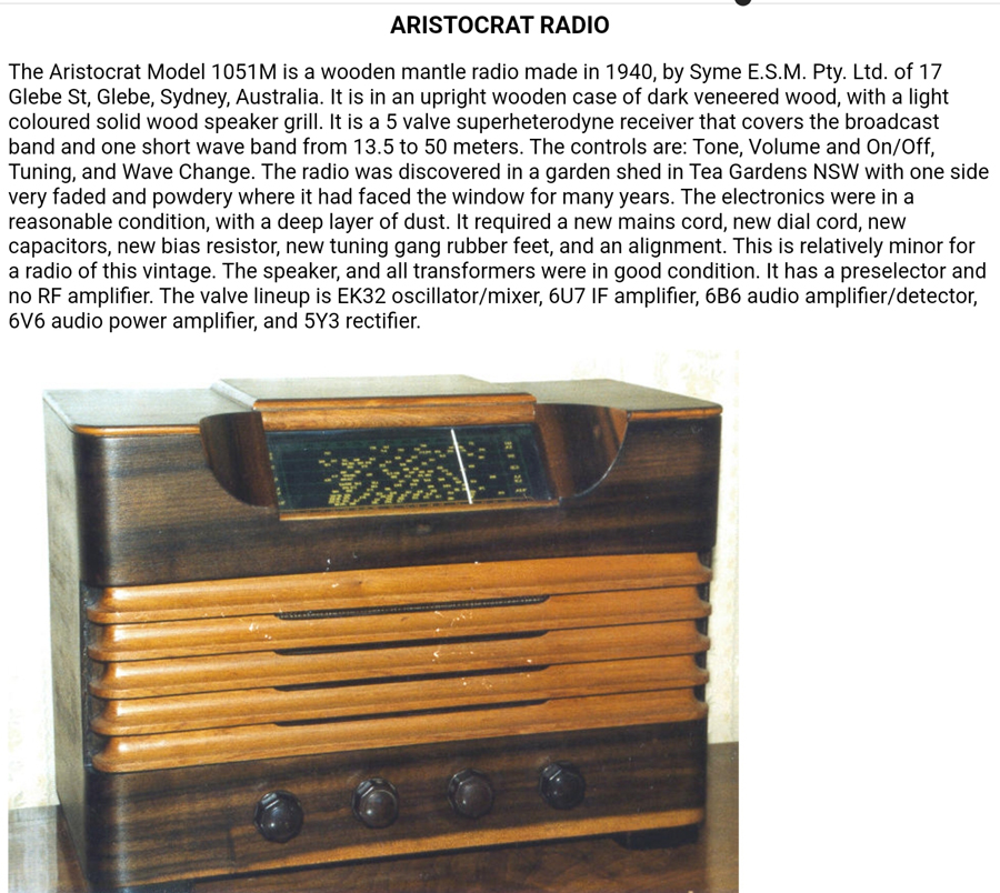 Salonola valve radio