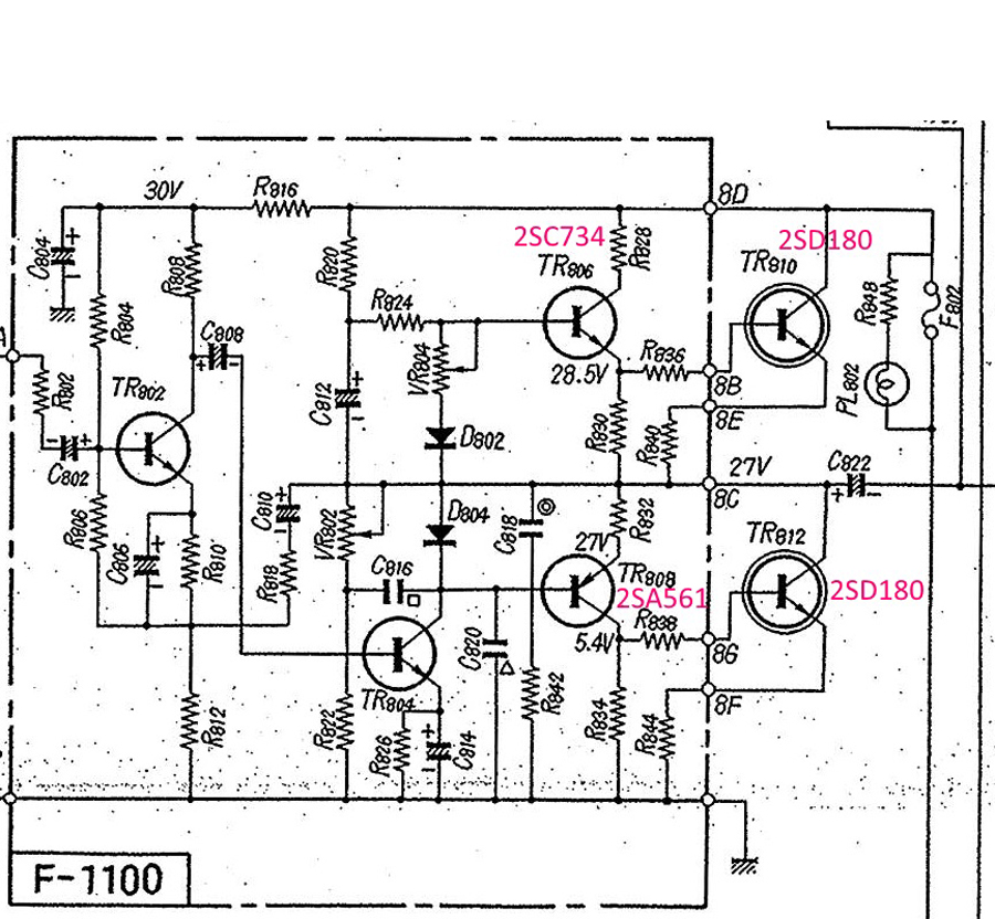Sansui F1100 circuit diagram