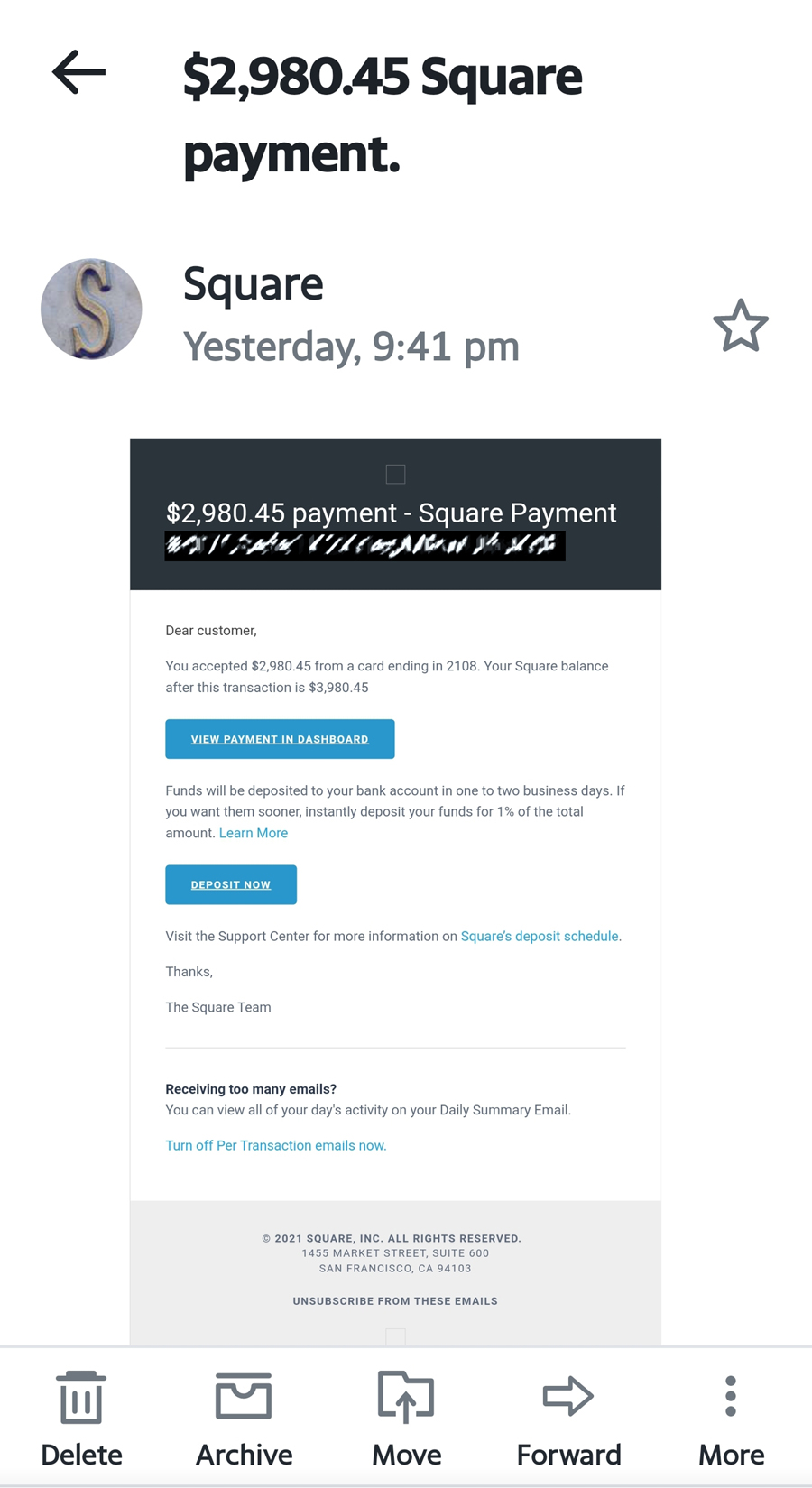 Square screenshot